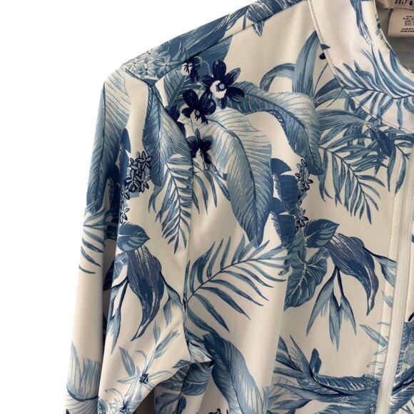 Tommy Bahama Golf & Tennis Tabu Jungle White/Blue Full Zip Jacket Size Small - Picture 6 of 9